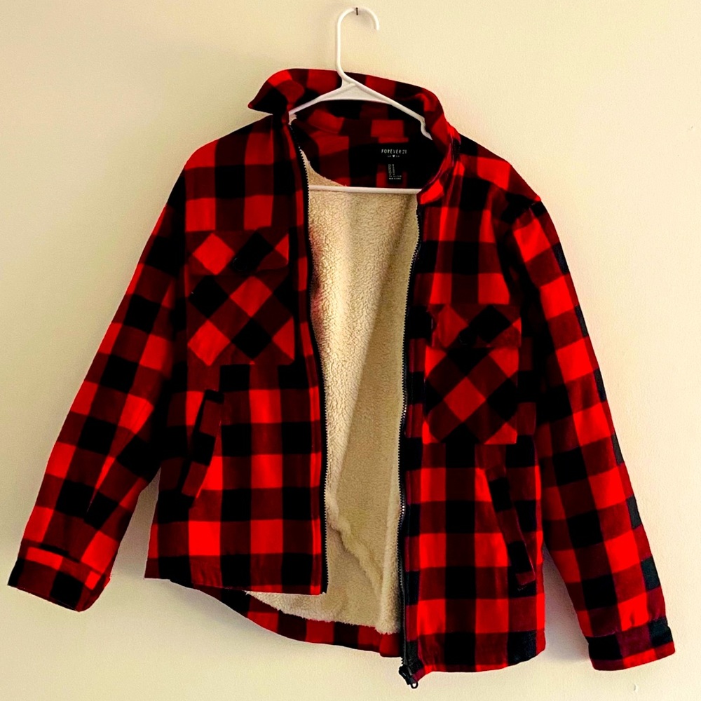 Red and black flannel Forever 21 jacket